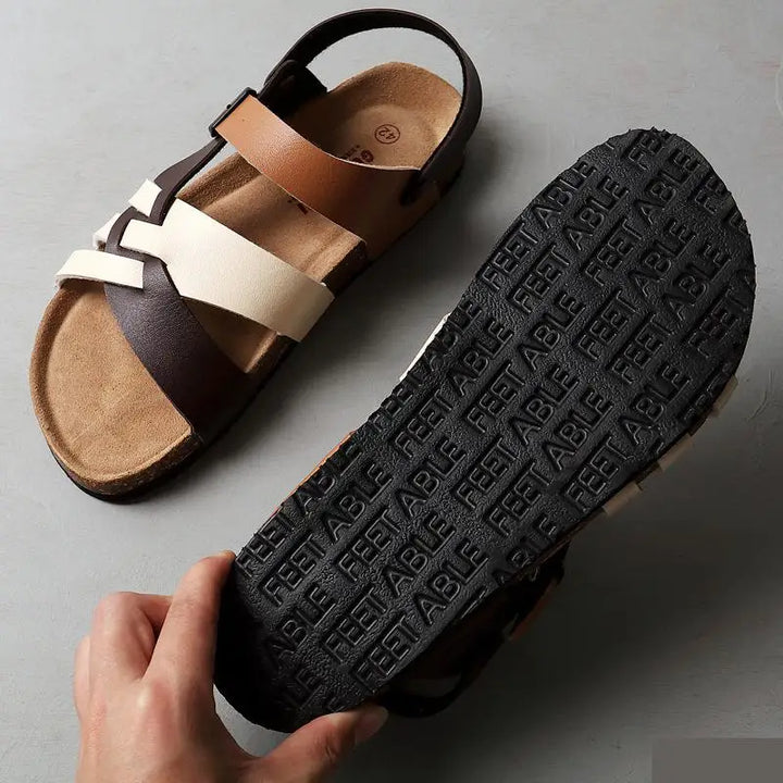 Men's Orthopedic Sandals with Adjustable Straps and Textured Sole