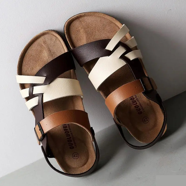 Men's Orthopedic Sandals with Adjustable Straps and Textured Sole