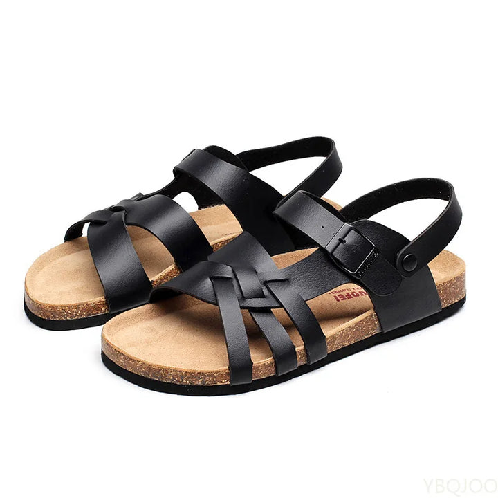Men's Orthopedic Sandals with Adjustable Straps and Textured Sole