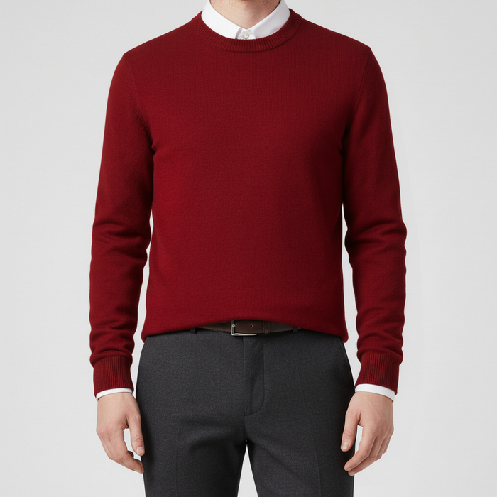 Men's Crewneck Sweater Long Sleeve Ribbed Trim
