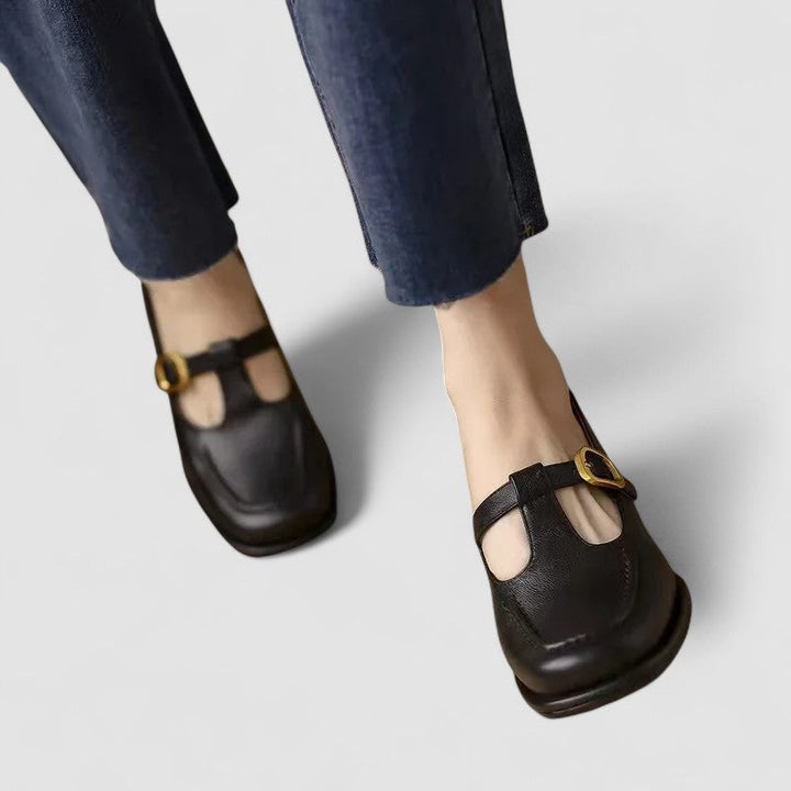 Women's Orthopedic T-Strap Mary Jane Shoes with Cushioned Insole and Low Heel