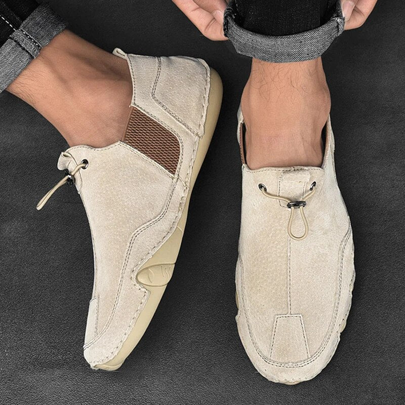 Men's Orthopedic Loafers with Leather Upper and Flexible Sole