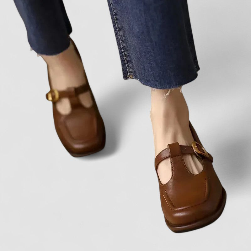 Women's Orthopedic T-Strap Mary Jane Shoes with Cushioned Insole and Low Heel