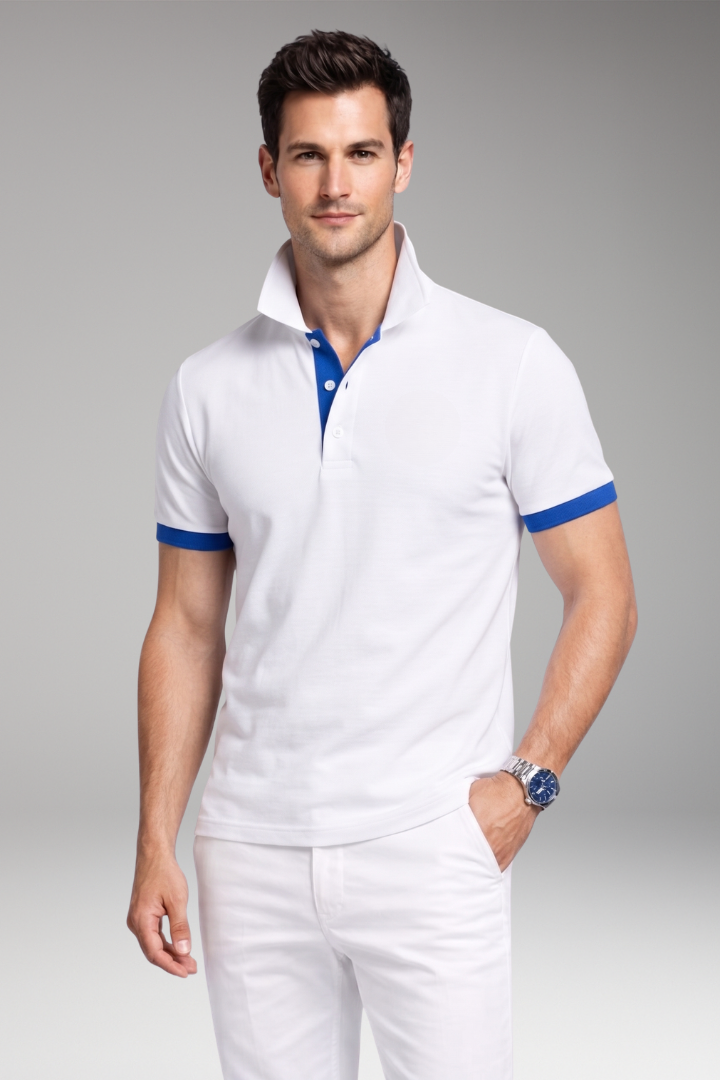 Tommy Men's Polo Shirt with Contrasting Collar