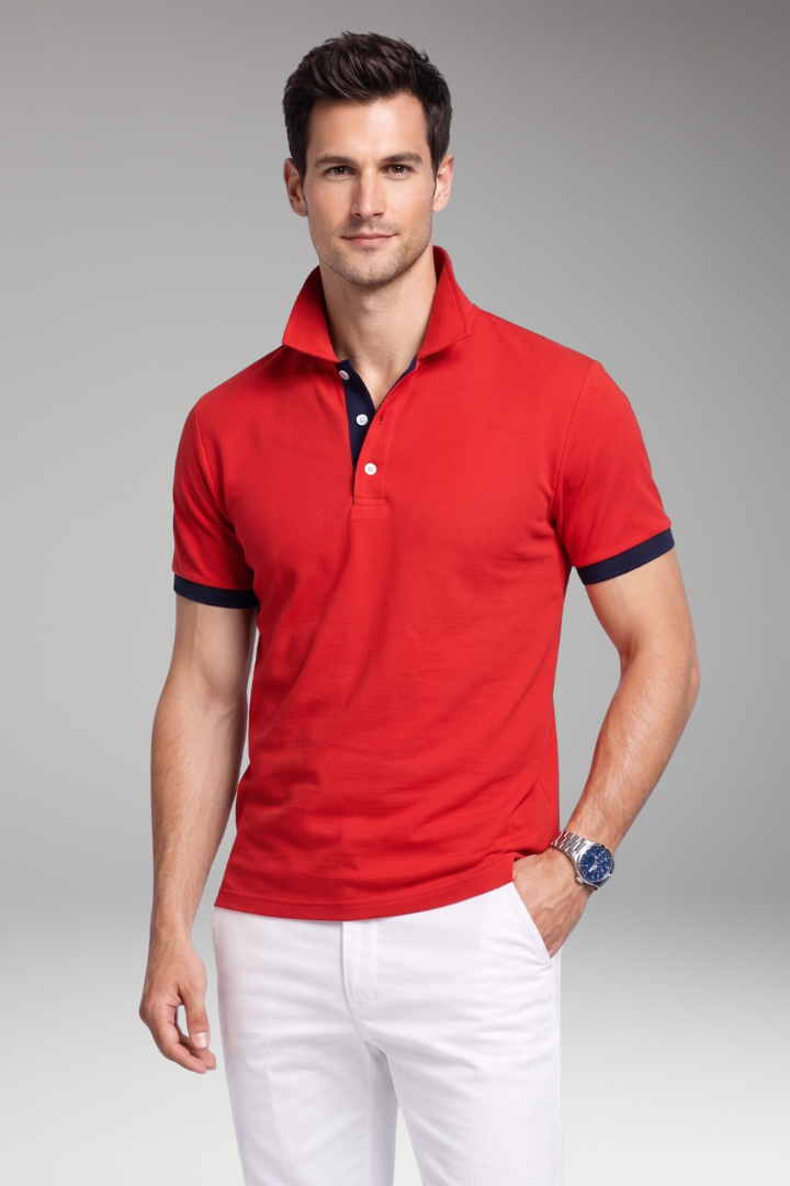Tommy Men's Polo Shirt with Contrasting Collar