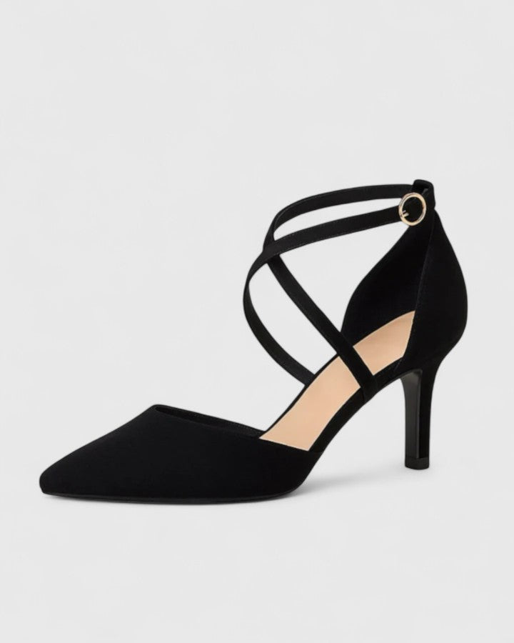 Women's Elegant Heels with Secure Ankle Strap and Breathable Open Design