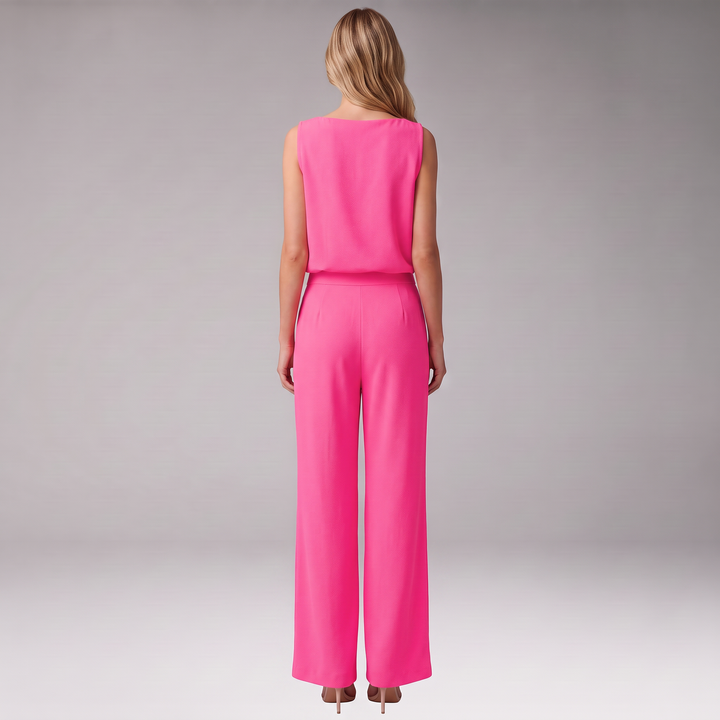 Women's Jumpsuit with Sleeveless Top and Wide Legs