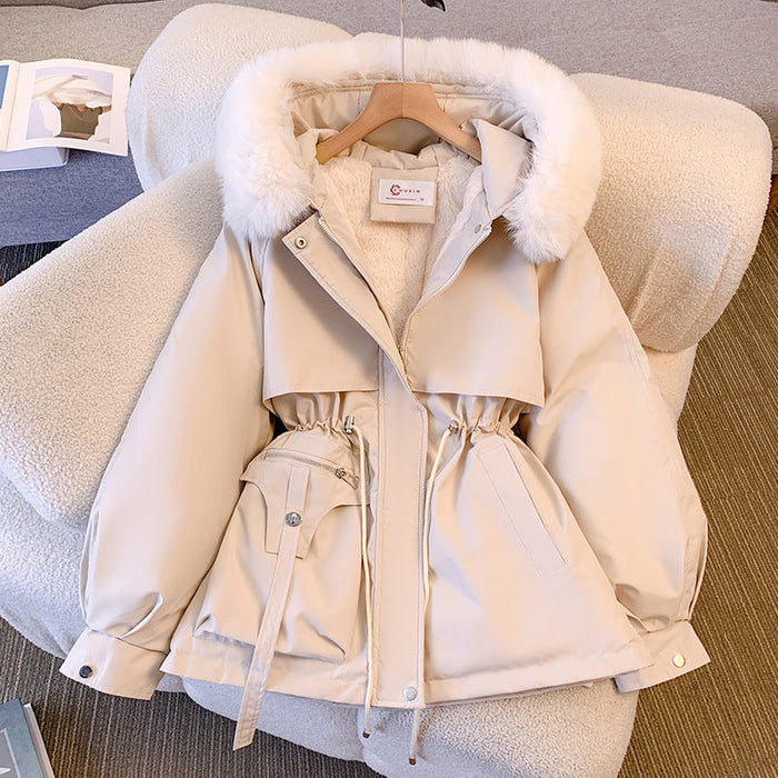 Women's Hooded Parka with Faux Fur Trim for Winter