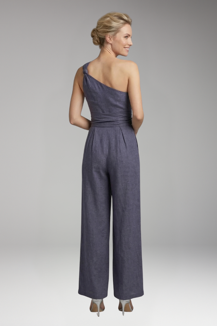 Women One Shoulder Jumpsuit with Wide Legs