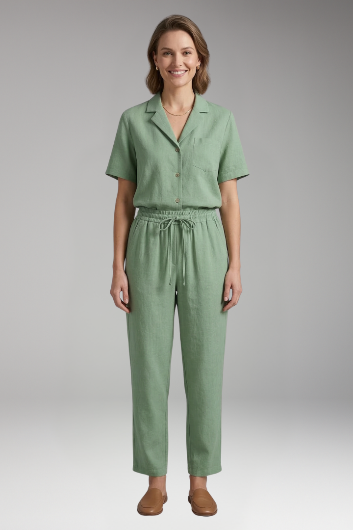Women's 2-Piece Set with Button Front Closure for Everyday Wear
