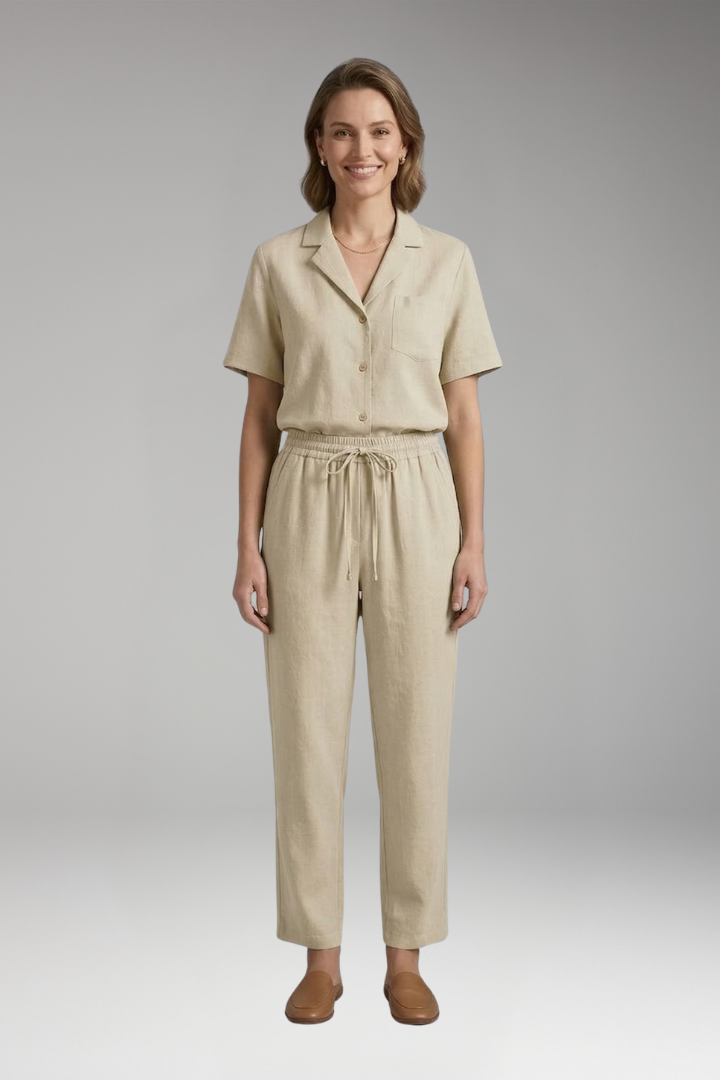 Women's 2-Piece Set with Button Front Closure for Everyday Wear