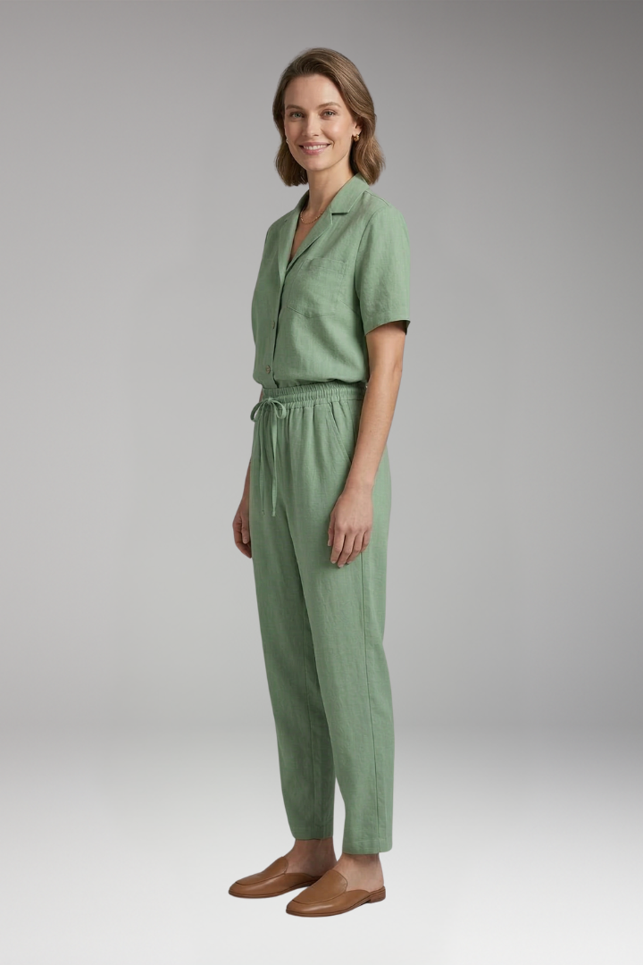 Women's 2-Piece Set with Button Front Closure for Everyday Wear