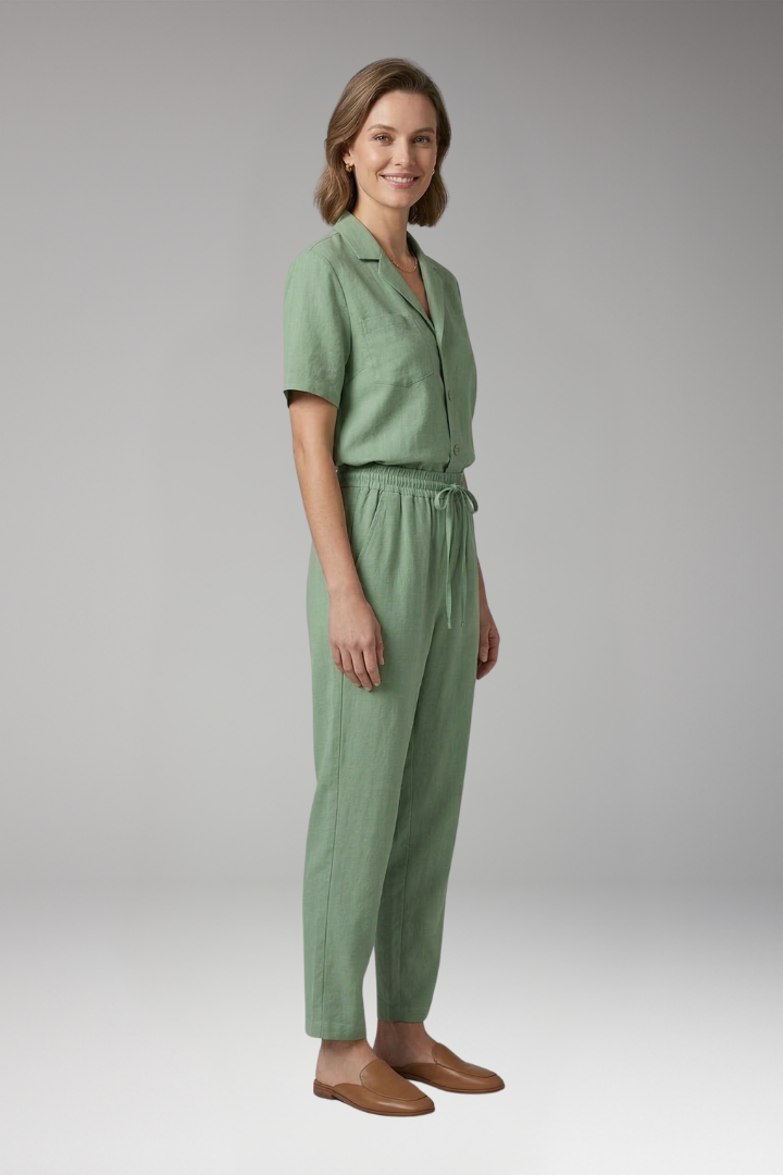 Women's 2-Piece Set with Button Front Closure for Everyday Wear