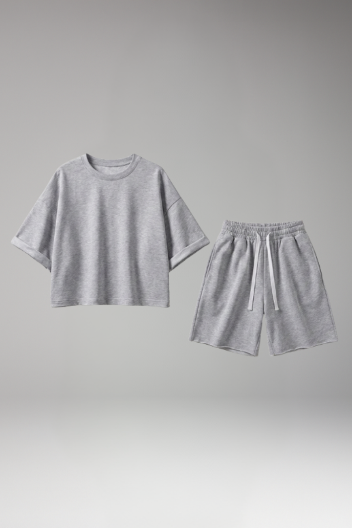 Women's 2-Piece Set with Drawstring Shorts for Summer