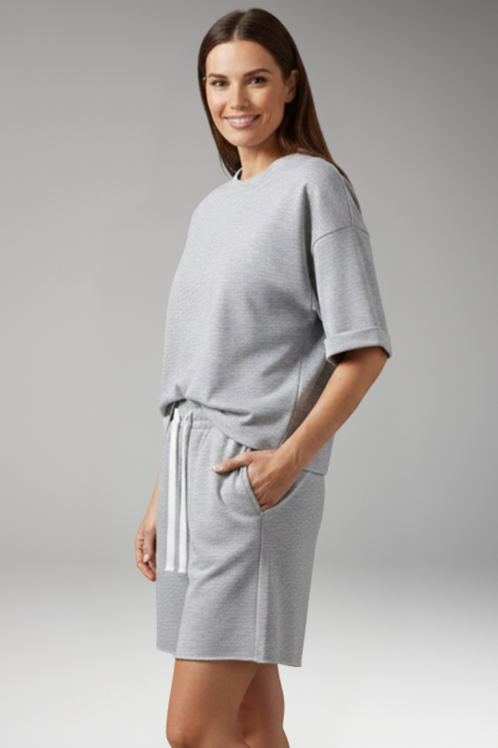 Women's 2-Piece Set with Drawstring Shorts for Summer