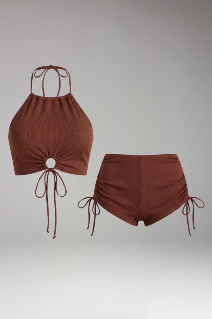 Women's 2-Piece Set with Halter Neckline for Summer