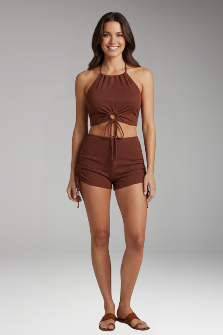 Women's 2-Piece Set with Halter Neckline for Summer