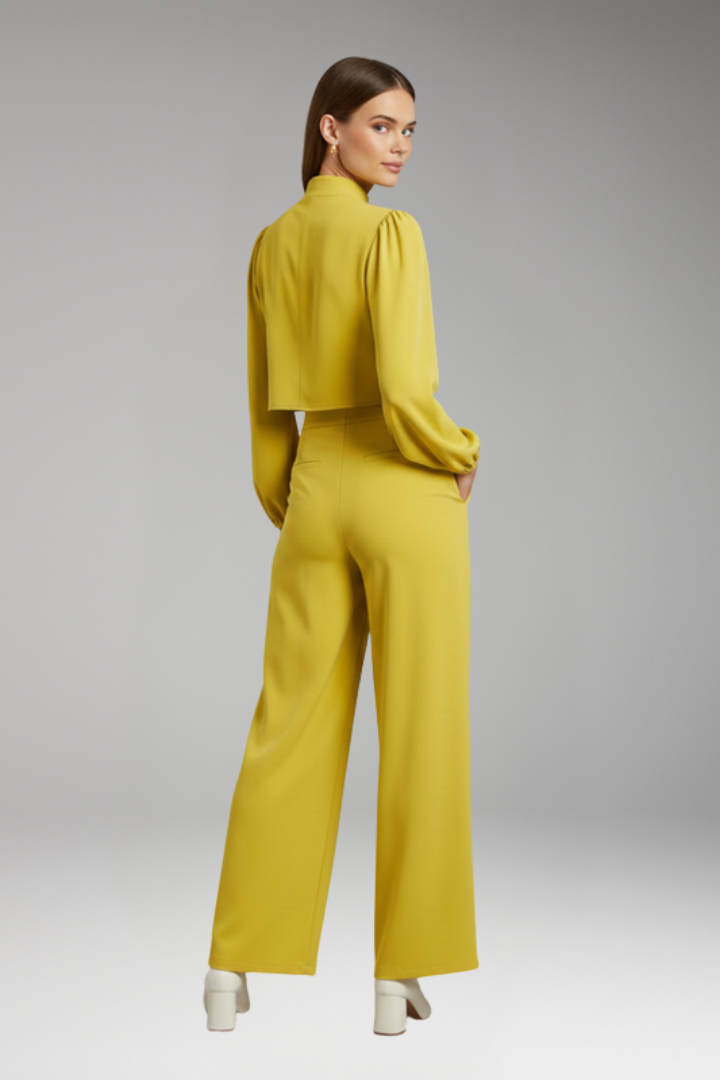 Women's 2-Piece Set with High Neckline for All-Season Wear