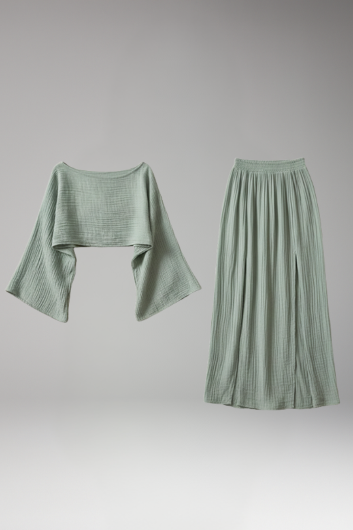 Women's 2-Piece Set with Side Slit for All-Season Wear