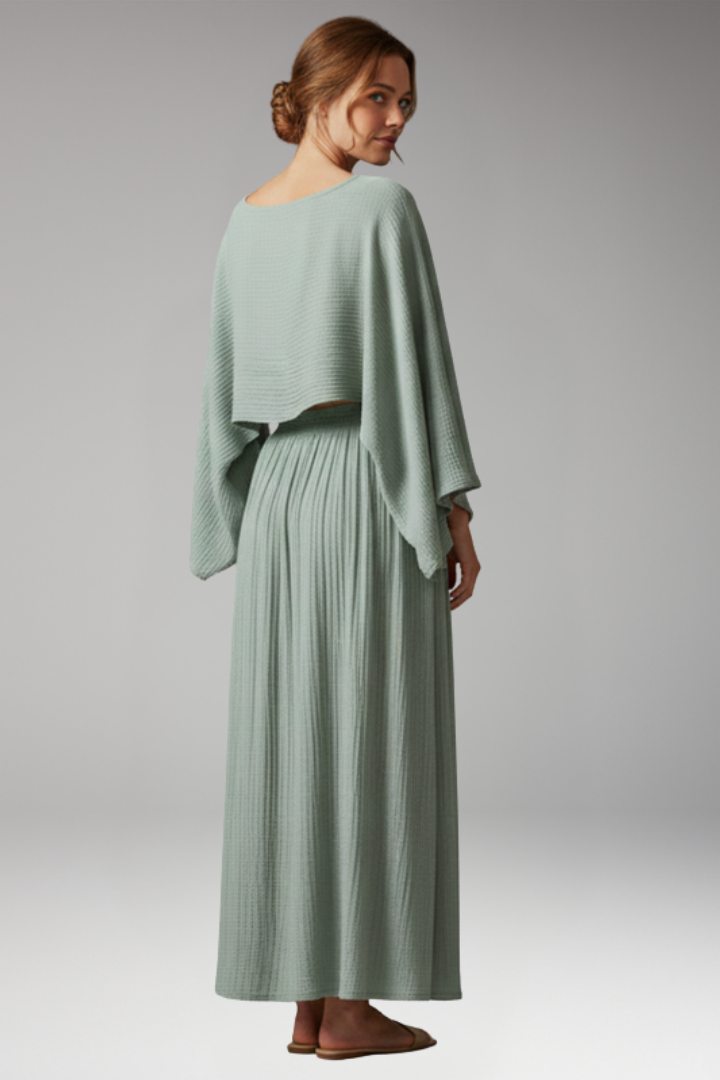 Women's 2-Piece Set with Side Slit for All-Season Wear