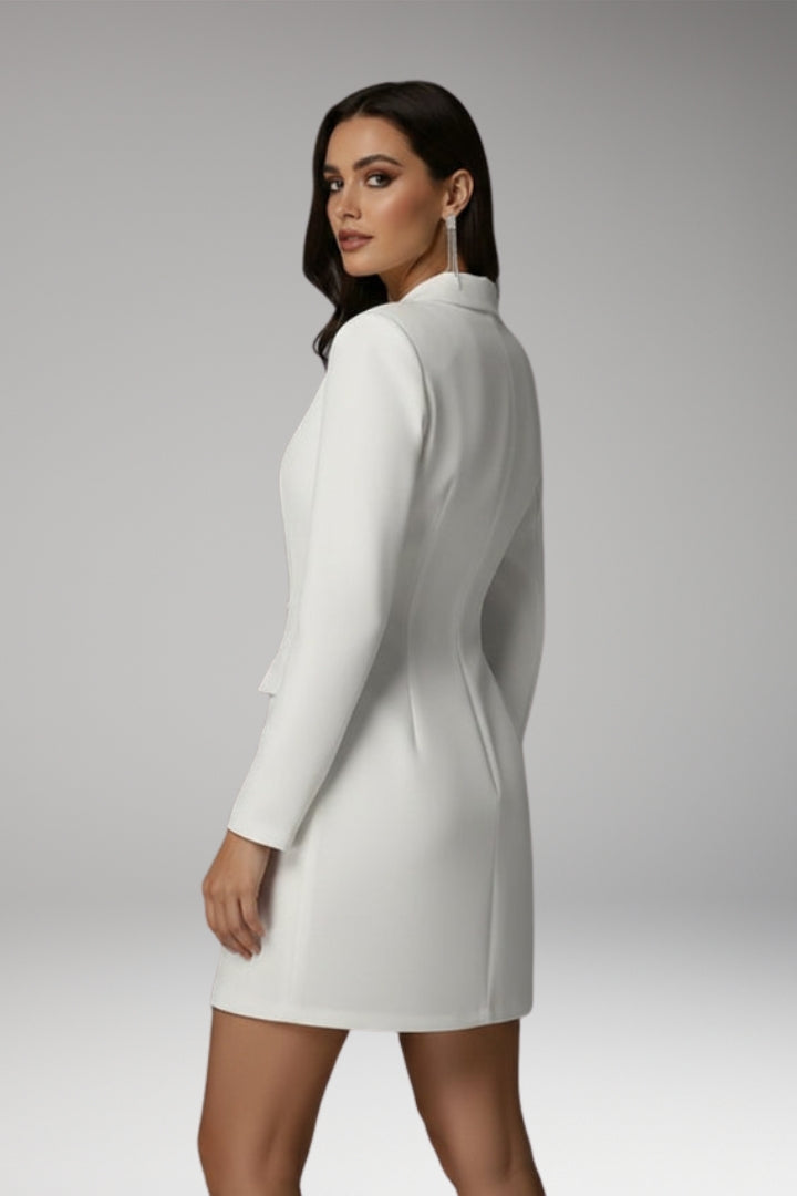 Women's Blazer Dress with Double Buttons and Mini Length