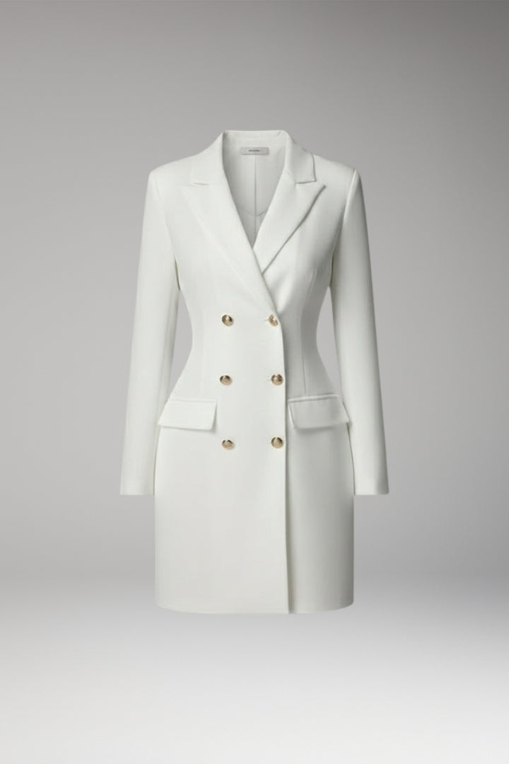 Women's Blazer Dress with Double Buttons and Mini Length