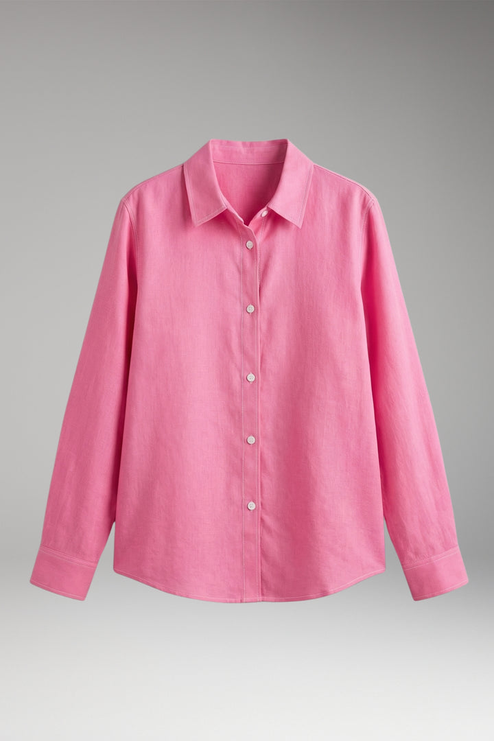 Women's Blouse with Button Closure and Collar Neckline