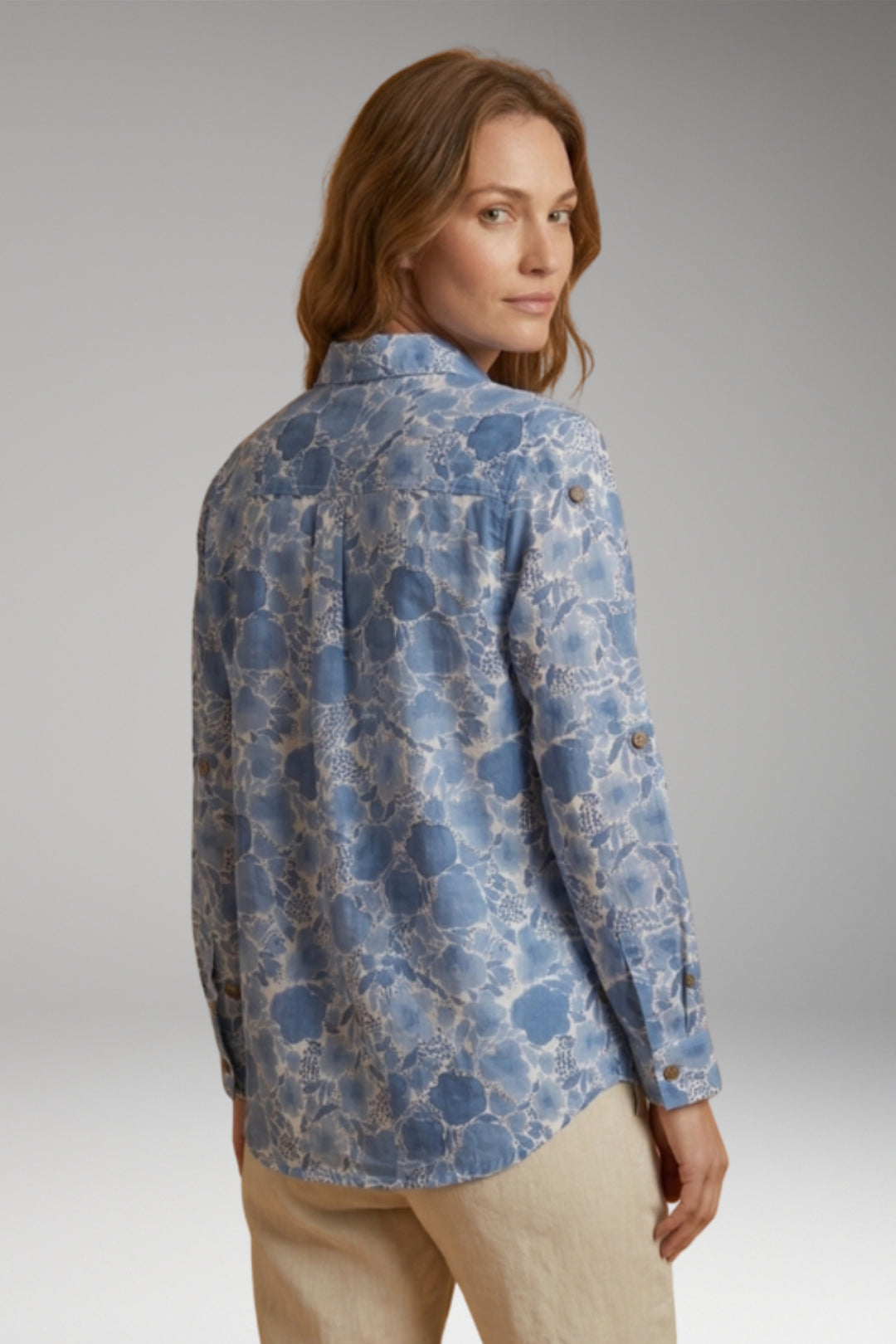 Women's Blouse with Button Closure and Long Sleeves