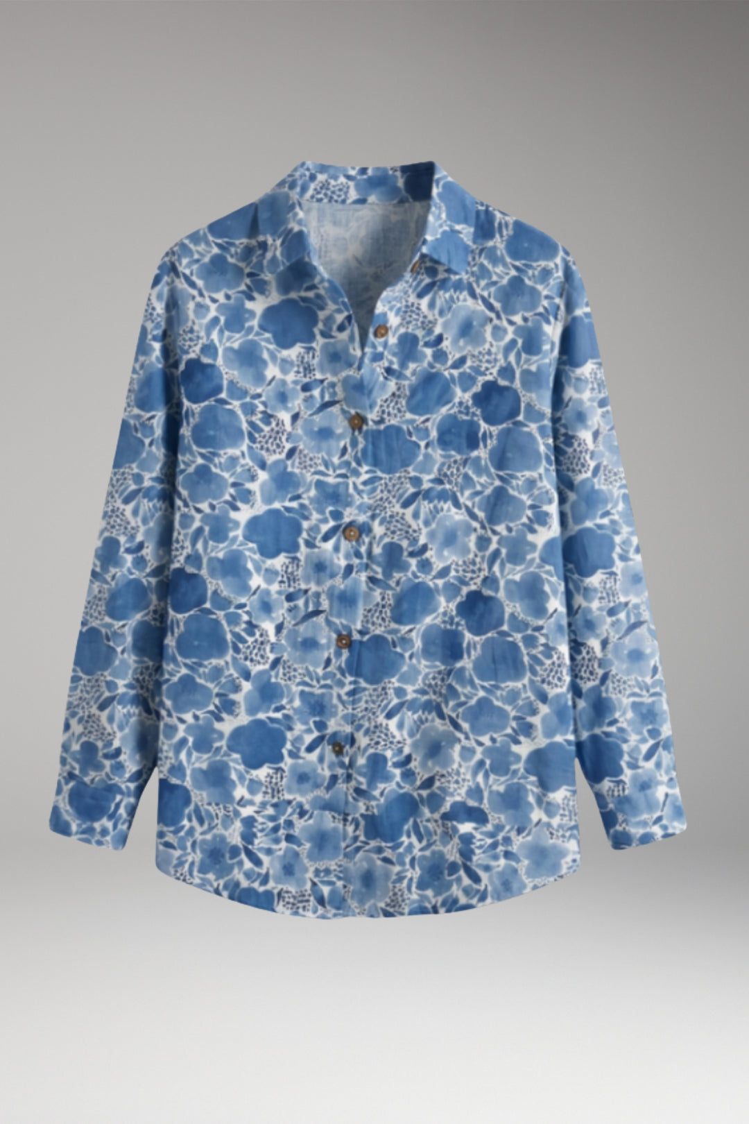 Women's Blouse with Button Closure and Long Sleeves