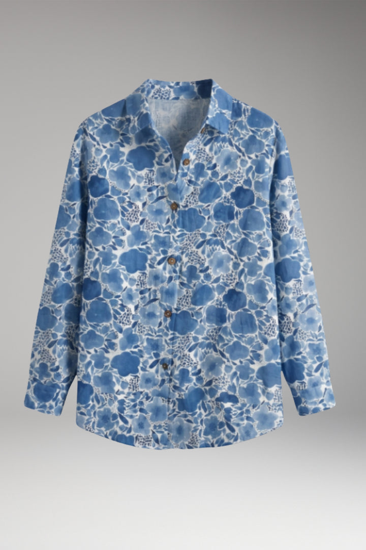 Women's Blouse with Button Closure and Long Sleeves