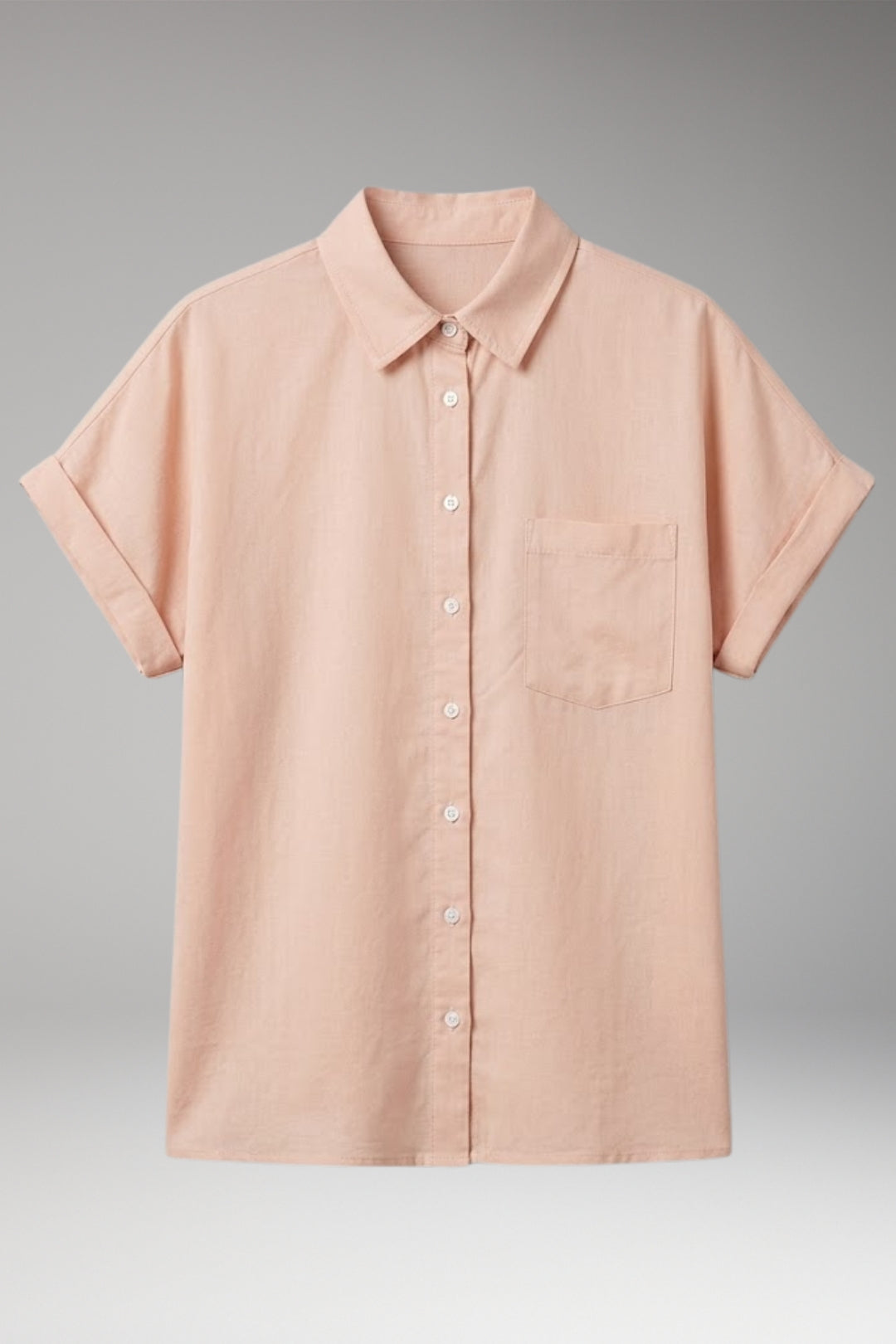 Women's Blouse with Collar Neckline and Button Closure