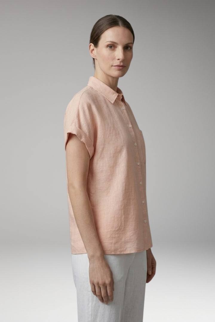 Women's Blouse with Collar Neckline and Button Closure