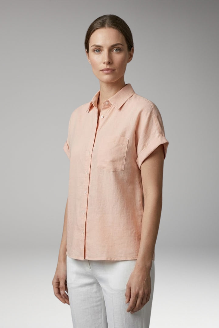 Women's Blouse with Collar Neckline and Button Closure