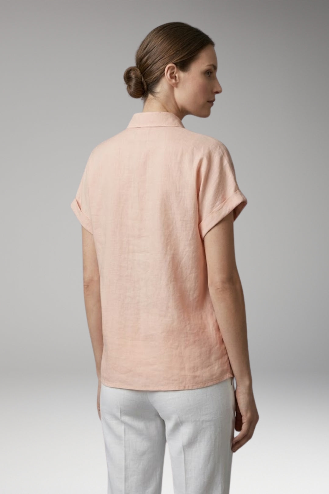 Women's Blouse with Collar Neckline and Button Closure
