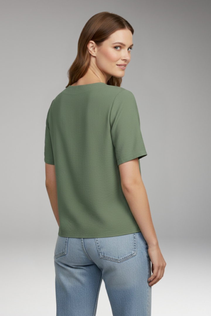 Women's Blouse with V-Neckline for Summer