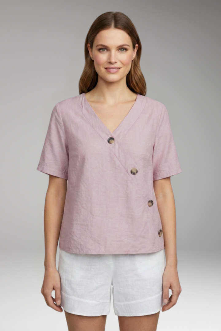 Women's Blouse with V-Neckline for Summer