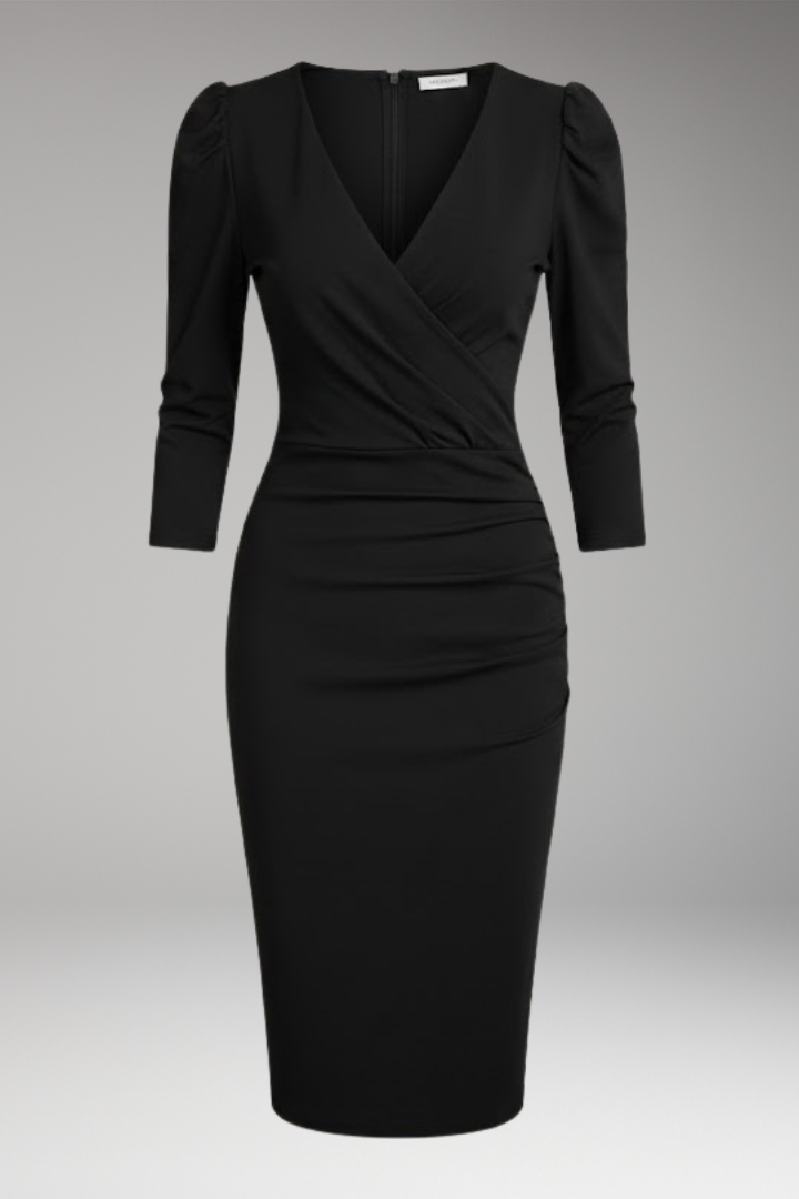 Women's Bodycon Dress with V-Neck and Figure-Fit Design