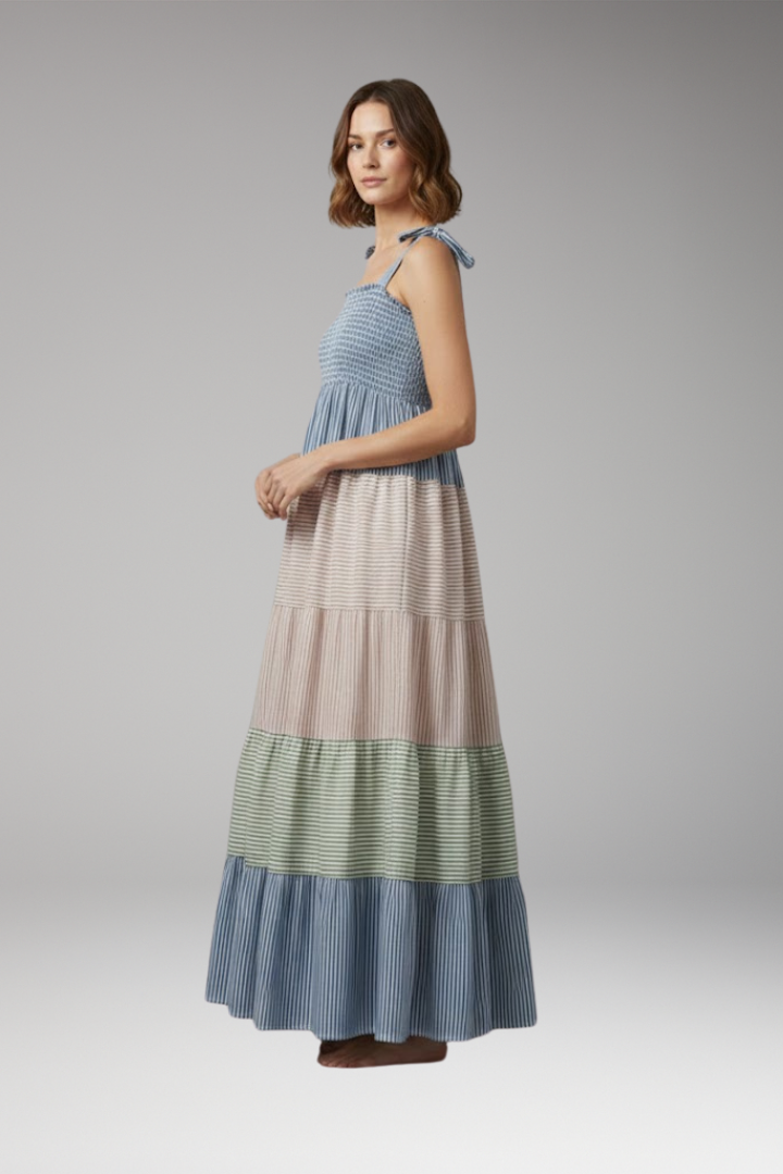 Women's Bohemian Maxi Dress with Flowing Design and Unique Cut