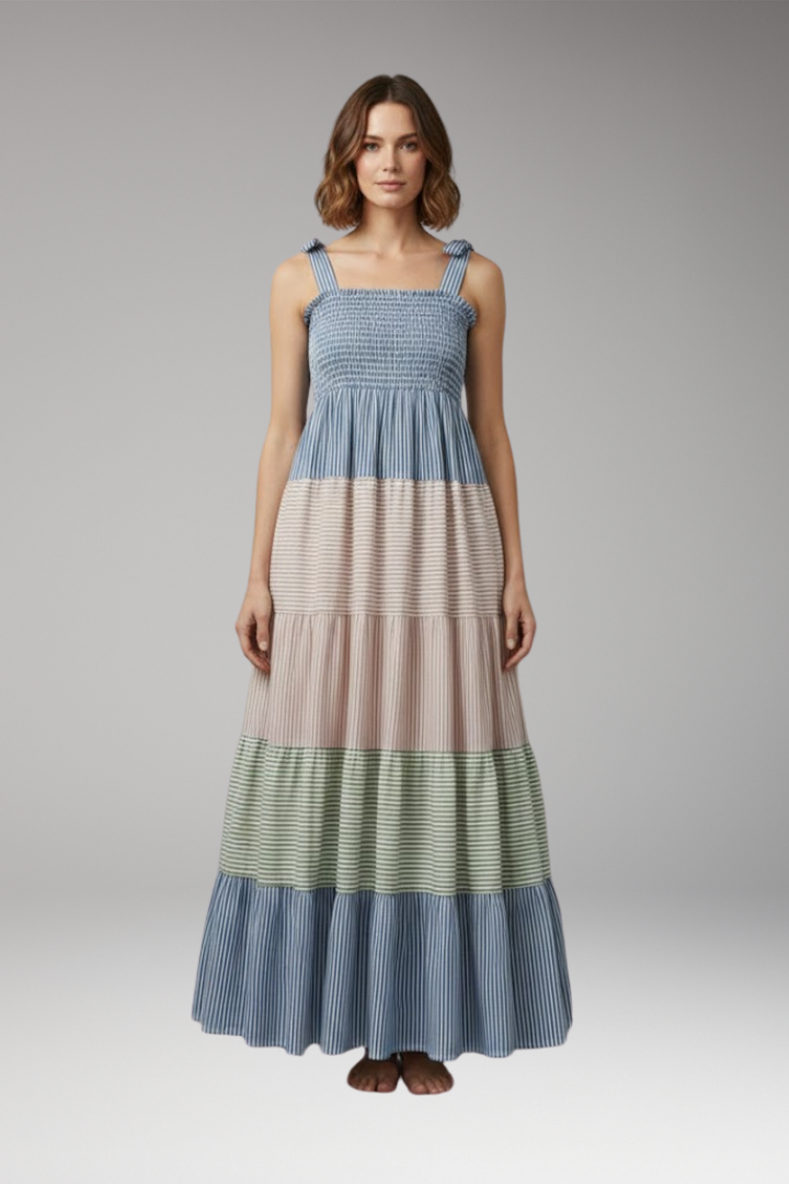 Women's Bohemian Maxi Dress with Flowing Design and Unique Cut