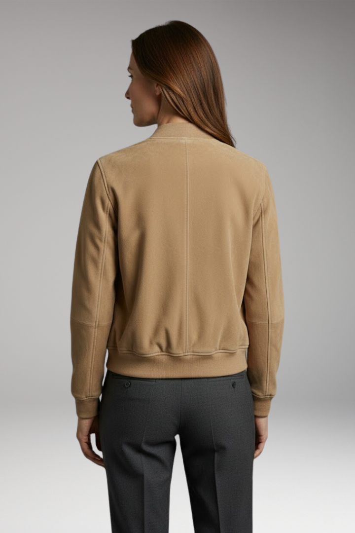 Women's Bomber Jacket with Pockets and Sturdy Design