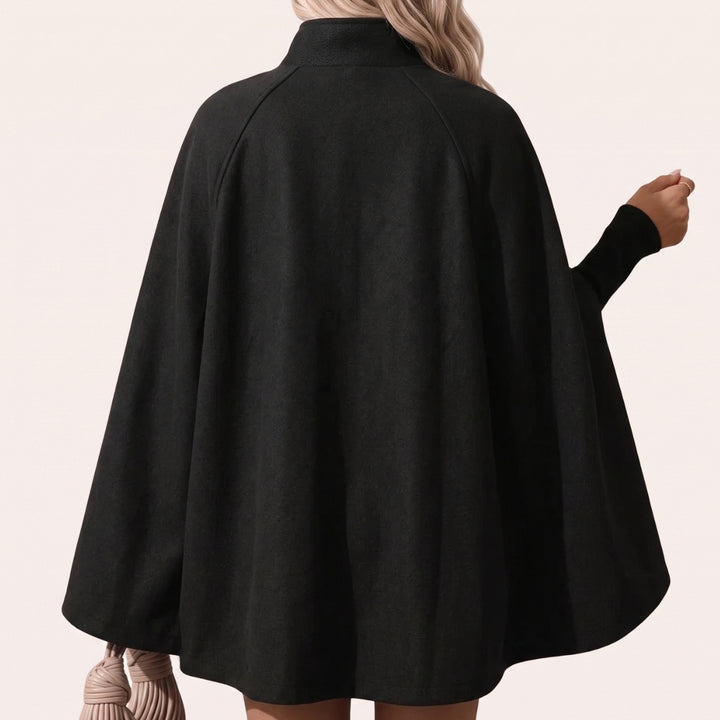 Women's Cape Coat with Oversized Fit and Collar
