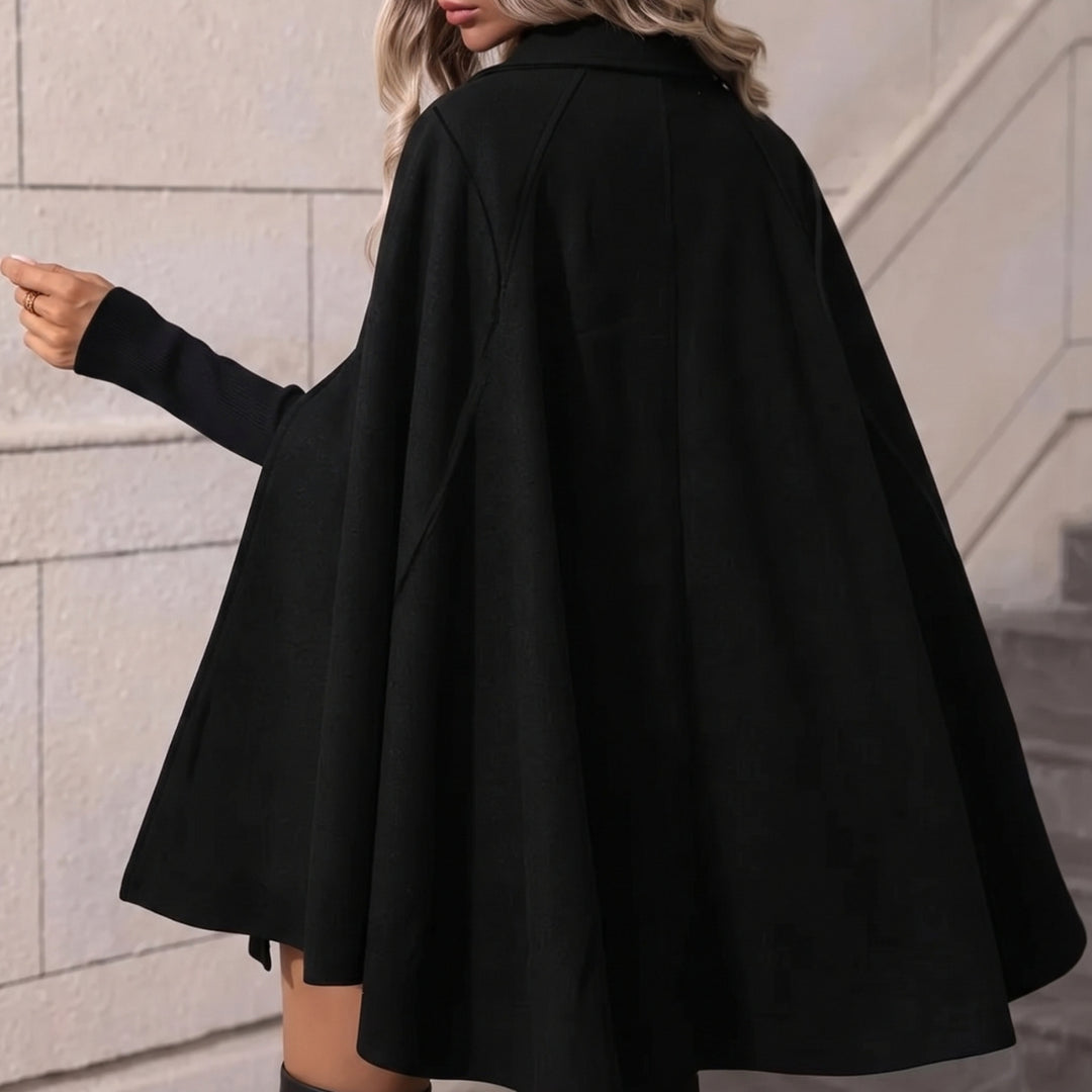 Women's Cape Coat with Oversized Fit and Collar