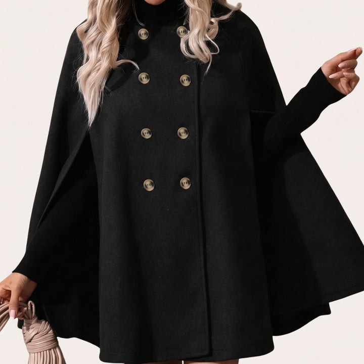 Women's Cape Coat with Oversized Fit and Collar