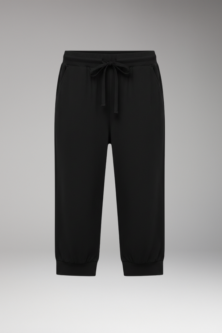Women's Capri Pants with Elastic Waist and Drawstring