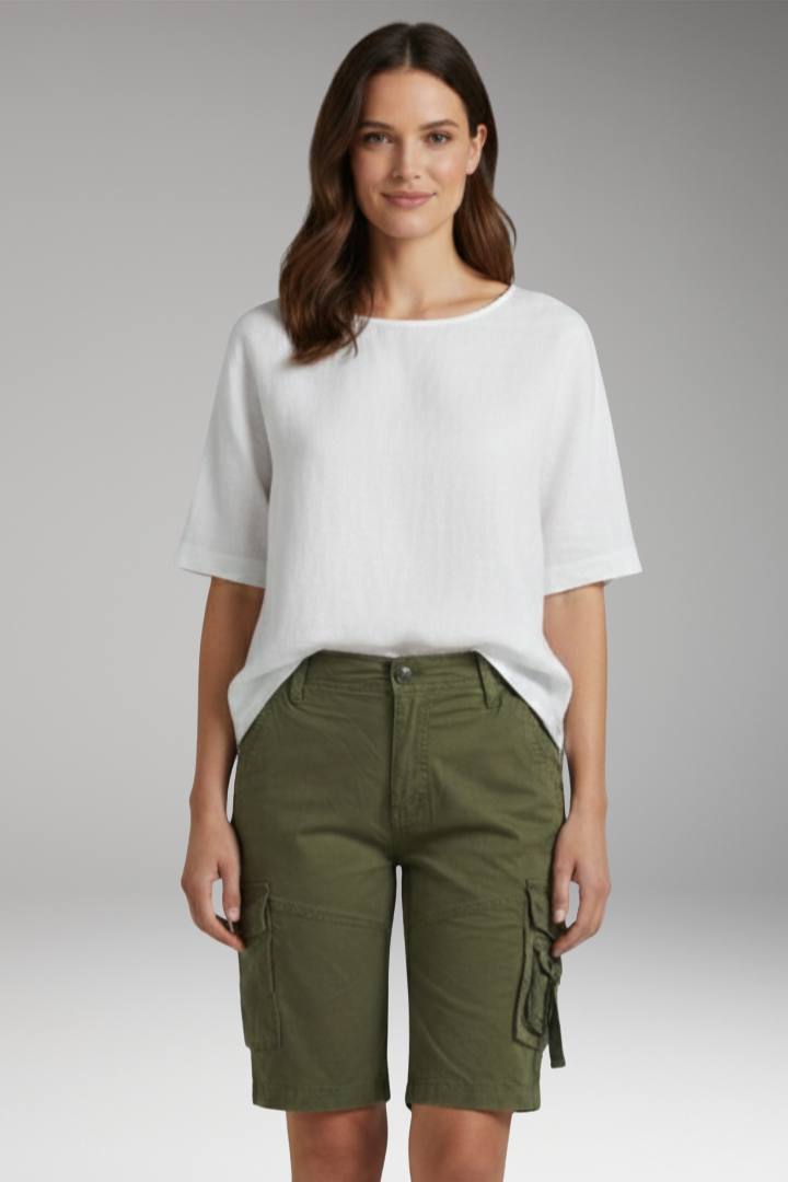 Women's Cargo Shorts with Belt Loops and Utility Pockets