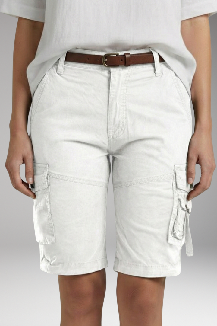 Women's Cargo Shorts with Belt Loops and Utility Pockets