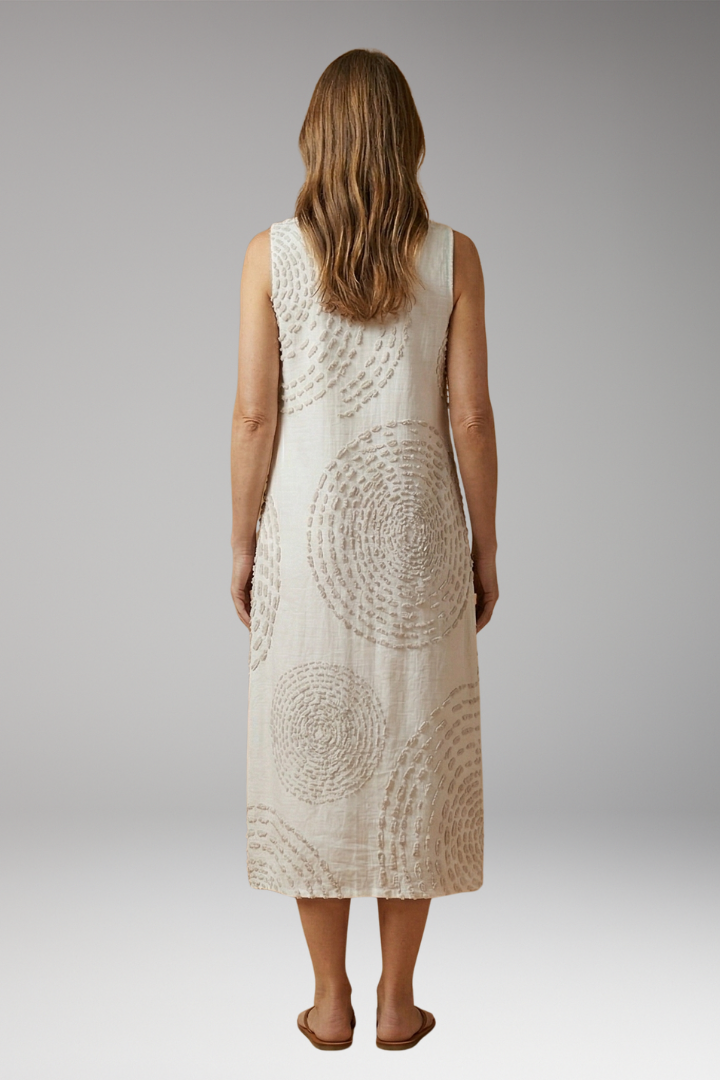 Women's Casual Midi Dress with Sleeveless Design and Pockets
