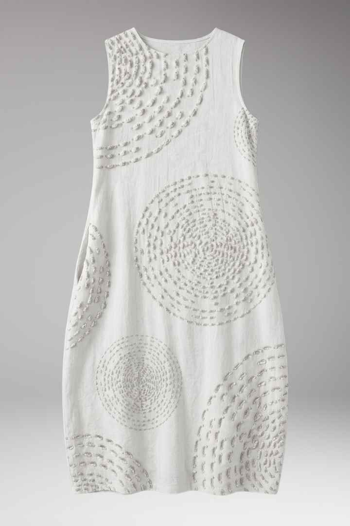 Women's Casual Midi Dress with Sleeveless Design and Pockets