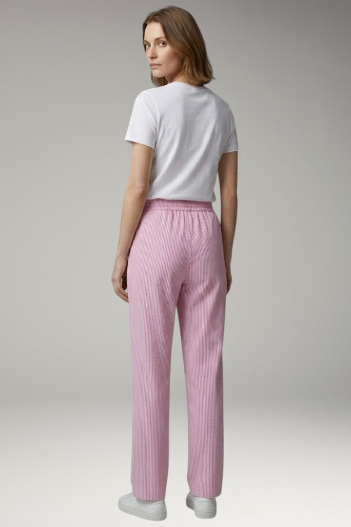Women's Casual Pants with Wide-Leg Style and Striped Pattern
