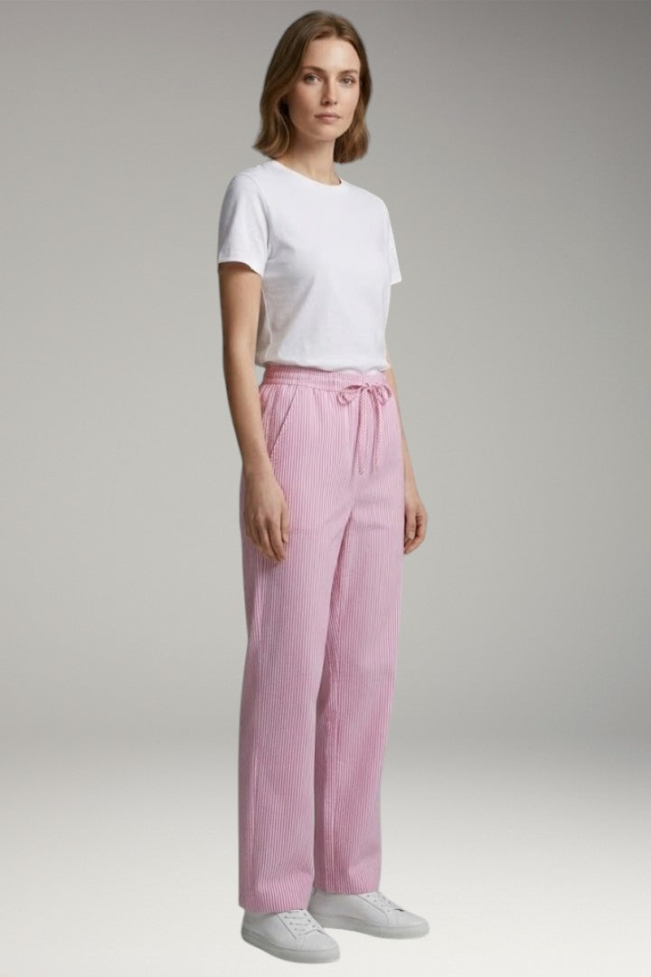 Women's Casual Pants with Wide-Leg Style and Striped Pattern